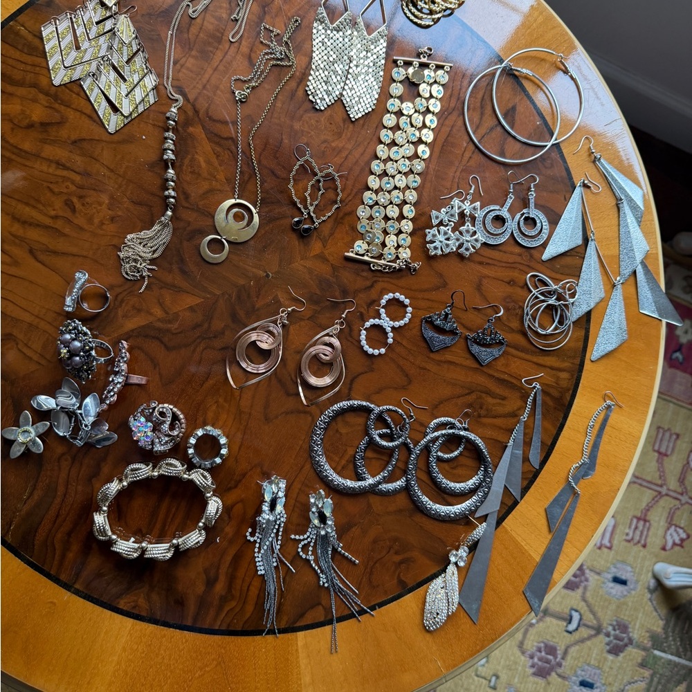 Assorted Silver-Gold Tone Women's Fashion Earrings , Necklace Jewelry